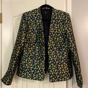 J. Crew Going Out Blazer Lemon Jacquard